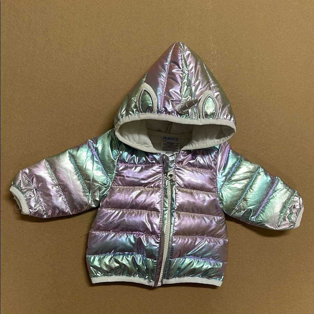 Iridescent Hooded Puffer Jacket
